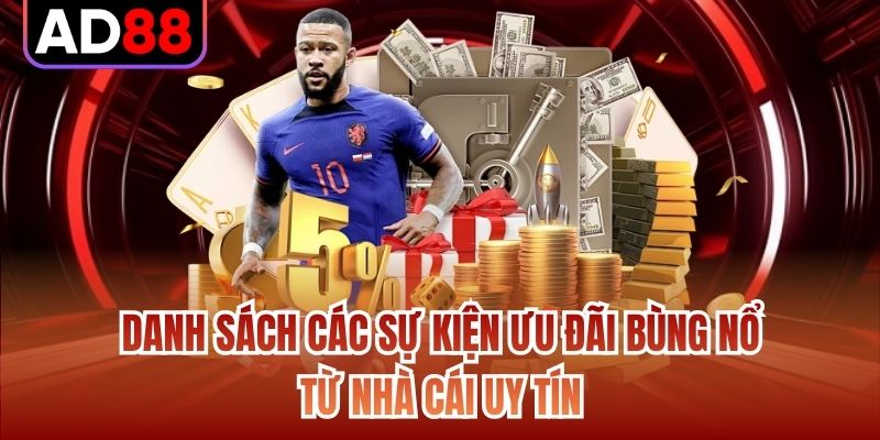 Danh sách các sự kiện ưu đãi bùng nổ từ nhà cái uy tín